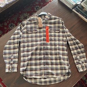 Brand New JACHS Cream/Rust/Grey Button Down